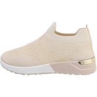 Ital-Design Damen Low-Top Freizeit Sneaker Flach Sneakers Low in Beige von Ital-Design