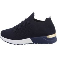 Ital-Design Damen Low-Top Freizeit Sneaker Flach Sneakers Low in Dunkelblau von Ital-Design