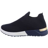 Ital-Design Damen Low-Top Freizeit Sneaker Flach Sneakers Low in Dunkelblau von Ital-Design