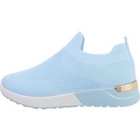 Ital-Design Damen Low-Top Freizeit Sneaker Flach Sneakers Low in Hellblau von Ital-Design