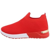 Ital-Design Damen Low-Top Freizeit Sneaker Flach Sneakers Low in Rot von Ital-Design