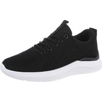 Ital-Design Damen Low-Top Freizeit Sneaker Flach Sneakers Low in Schwarz von Ital-Design