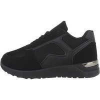 Ital-Design Damen Low-Top Freizeit Sneaker Flach Sneakers Low in Schwarz von Ital-Design