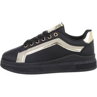 Ital-Design Damen Low-Top Freizeit Sneaker Flach Sneakers Low in Schwarz von Ital-Design