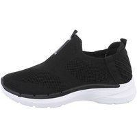 Ital-Design Damen Low-Top Freizeit Sneaker Flach Sneakers Low in Schwarz von Ital-Design