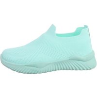 Ital-Design Damen Low-Top Freizeit Sneaker Flach Sneakers Low in Türkis von Ital-Design