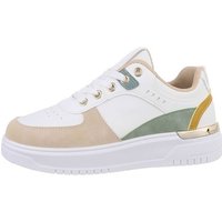 Ital-Design Damen Low-Top Freizeit Sneaker Flach Sneakers Low in Weiß von Ital-Design