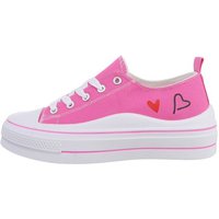 Ital-Design Damen Low-Top Freizeit Sneaker Keilabsatz/Wedge Sneakers Low in Pink von Ital-Design