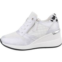 Ital-Design Damen Low-Top Freizeit Sneaker Keilabsatz/Wedge Sneakers Low in Silber von Ital-Design