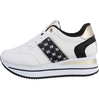 Ital-Design Damen Low-Top Freizeit Sneaker Keilabsatz/Wedge Sneakers Low in Weiß von Ital-Design