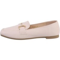 Ital-Design Damen Mokassins Freizeit Slipper (82095903) Blockabsatz Mokassins in Beige von Ital-Design