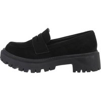 Ital-Design Damen Mokassins Freizeit Slipper (84018705) Blockabsatz Mokassins in Schwarz von Ital-Design