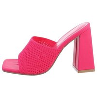 Ital-Design Damen Mules Freizeit Pantolette (83448350) Blockabsatz Sandalen & Sandaletten in Pink von Ital-Design