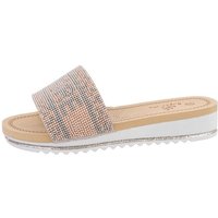 Ital-Design Damen Mules Freizeit Pantolette (86016971) Keilabsatz/Wedge Keilsandaletten in Beige von Ital-Design