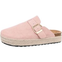 Ital-Design Damen Mules Freizeit Pantolette Flach Pantoletten in Altrosa von Ital-Design