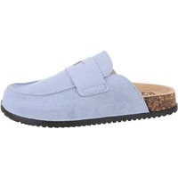 Ital-Design Damen Mules Freizeit Pantolette Flach Pantoletten in Hellblau von Ital-Design