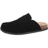 Ital-Design Damen Mules Freizeit Pantolette Flach Pantoletten in Schwarz von Ital-Design