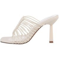 Ital-Design Damen Mules Freizeit Pantolette Pfennig-/Stilettoabsatz Sandalen & Sandaletten in Creme von Ital-Design