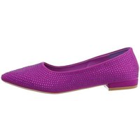 Ital-Design Damen Schlupfschuhe Elegant Ballerina Blockabsatz Klassische Ballerinas in Lila von Ital-Design