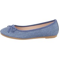 Ital-Design Damen Schlupfschuhe Freizeit Ballerina Blockabsatz Klassische Ballerinas in Blau von Ital-Design