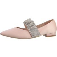 Ital-Design Damen Schlupfschuhe Party & Clubwear Ballerina Blockabsatz Klassische Ballerinas in Beige von Ital-Design