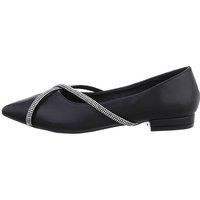 Ital-Design Damen Schlupfschuhe Party & Clubwear Ballerina Blockabsatz Klassische Ballerinas in Schwarz von Ital-Design