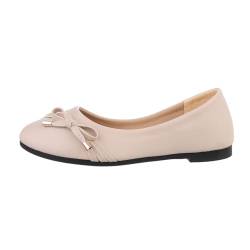 Ital Design Damenschuhe Ballerinas Klassische Ballerinas, TD2218-, Kunstleder, Beige, Gr. 40 von Ital Design