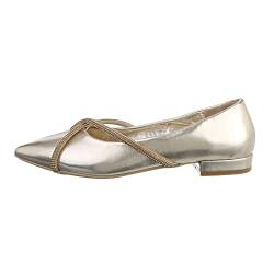 Ital Design Damenschuhe Ballerinas Klassische Ballerinas, YU-139-, Kunstleder, Gold, Gr. 37 von Ital Design