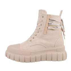 Ital Design Damenschuhe Freizeitschuhe Sneakers High, 8-12-, Textil, Beige, Gr. 36 von Ital Design