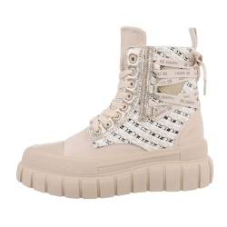 Ital Design Damenschuhe Freizeitschuhe Sneakers High, 8-68-, Kunstleder, Beige, Gr. 41 von Ital Design