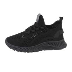 Ital Design Damenschuhe Freizeitschuhe Sneakers Low, 5704-, Textil, Schwarz, Gr. 38 von Ital Design