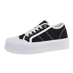 Ital Design Damenschuhe Freizeitschuhe Sneakers Low, J2364-1-, Kunstleder, Schwarz Weiß, Gr. 40 von Ital Design