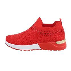Ital Design Damenschuhe Freizeitschuhe Sneakers Low, TA-218-, Textil, Rot, Gr. 37 von Ital Design