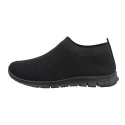 Ital Design Damenschuhe Freizeitschuhe Sneakers Low, TA-222-, Textil, Schwarz, Gr. 39 von Ital Design