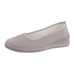 Ital Design Damenschuhe Halbschuhe Slipper, D2213-1-, Kunstleder, Grau, Gr. 39 von Ital Design