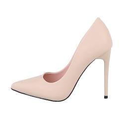 Ital Design Damenschuhe Pumps High Heel Pumps, BO-201-, Kunstleder, Beige, Gr. 38 von Ital Design