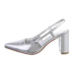 Ital Design Damenschuhe Pumps High Heel Pumps, LOLA5050-, Kunstleder, Silber, Gr. 38 von Ital Design