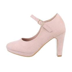 Ital Design Damenschuhe Pumps High Heel Pumps, OK-47-, Textil, Beige, Gr. 38 von Ital Design