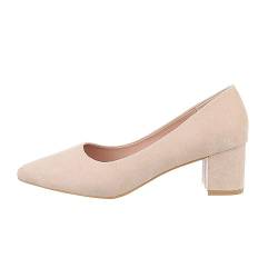 Ital Design Damenschuhe Pumps Klassische Pumps, CIC-316-, Textil, Beige, Gr. 40 von Ital Design