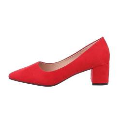 Ital Design Damenschuhe Pumps Klassische Pumps, CIC-316-, Textil, Rot, Gr. 39 von Ital Design