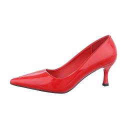 Ital Design Damenschuhe Pumps Klassische Pumps, LE-256-, Kunstleder, Rot, Gr. 39 von Ital Design