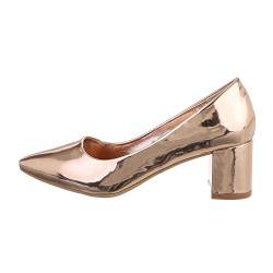 Ital Design Damenschuhe Pumps Klassische Pumps, YU-001-, Kunstleder, Roségold, Gr. 39 von Ital Design