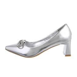 Ital Design Damenschuhe Pumps Klassische Pumps, YU-138-, Kunstleder, Silber, Gr. 40 von Ital Design