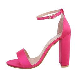 Ital Design Damenschuhe Sandalen & Sandaletten High-Heel Sandaletten, CIC-64-, Textil, Pink, Gr. 39 von Ital Design