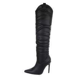 Ital Design Damenschuhe Stiefel High-Heel Stiefel, 2389-, Kunstleder, Schwarz, Gr. 38 von Ital Design