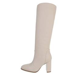 Ital Design Damenschuhe Stiefel High-Heel Stiefel, 8060-, Kunstleder, Beige, Gr. 40 von Ital Design