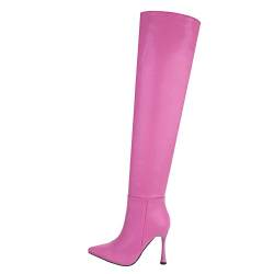 Ital Design Damenschuhe Stiefel High-Heel Stiefel, JRX2221-, Kunstleder, Pink, Gr. 37 von Ital Design