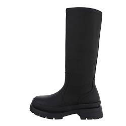 Ital Design Damenschuhe Stiefel Plateaustiefel, 8659-, Kunstleder, Schwarz, Gr. 38 von Ital Design