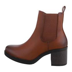 Ital Design Damenschuhe Stiefeletten Klassische Stiefeletten, 9331-, Kunstleder, Camel, Gr. 40 von Ital Design