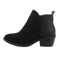 Ital Design Damenschuhe Stiefeletten Western- & Bikerboots, 2630-1-, Textil, Schwarz, Gr. 36 von Ital Design